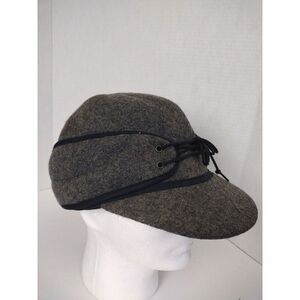 Vintage Dry Ice Crown Cap 1987 Wool Blend Railroad Hat Gray 7-1/2 Cut EUC